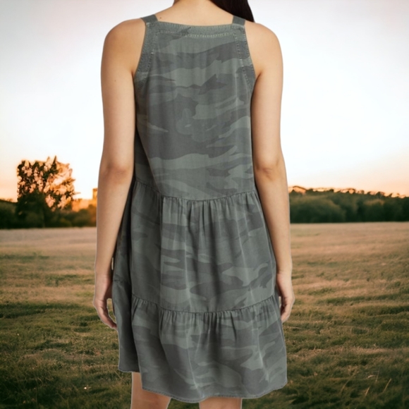 Splendid Napa Camo Tiered Mini Dress - Picture 2 of 2